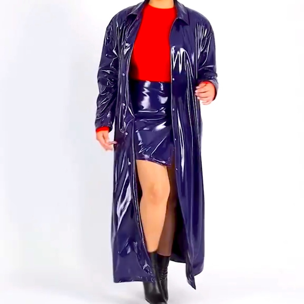 Zerina Akers/BAR III Vinyl Trench Coat